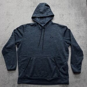 Under Armour Hoodie Mens Large Blue Gray ColdGear Fleece Pullover Loose Fit
